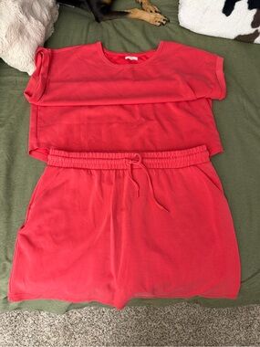 Maurices Red Two-Piece Casual Top and Skirt Set